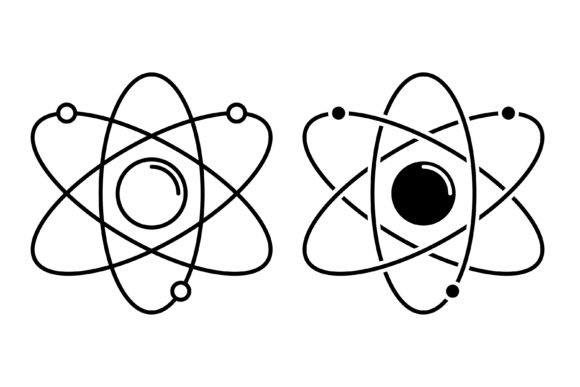 Atom Icon: Electrons Revolve Around