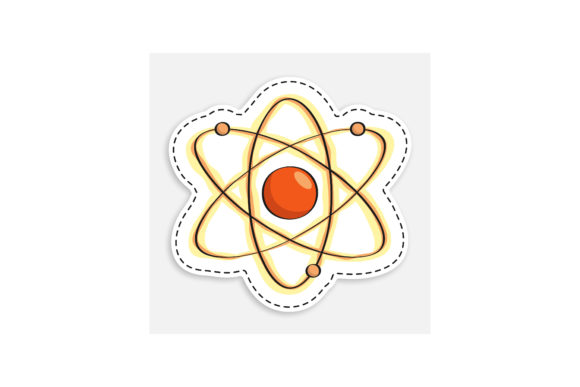 Cartoon Icon of Doodle Atom. Electrons R: Bridging Science and Visual Communication