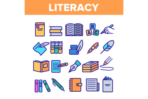 Enhancing Educational Design with the Literacy Linear Vector Thin Icons Set