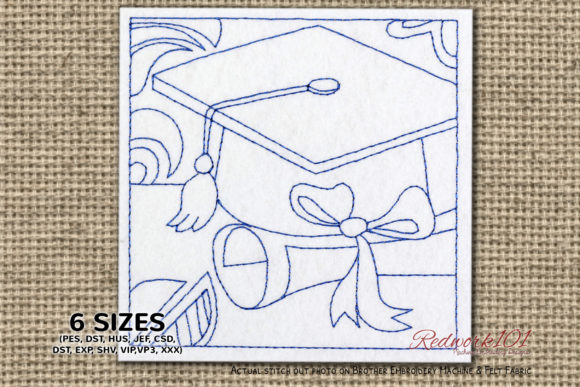 Strategic Branding Through Graduation Cap and Diploma Redwork Embroidery