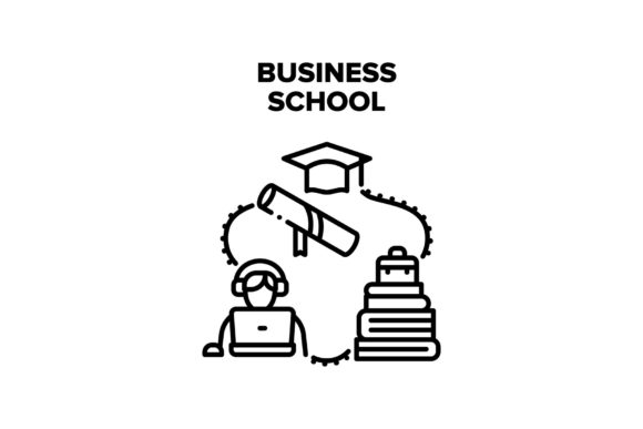 Visualizing Success: The Strategic Role of Business School Vector Black Illustrations in Modern Education